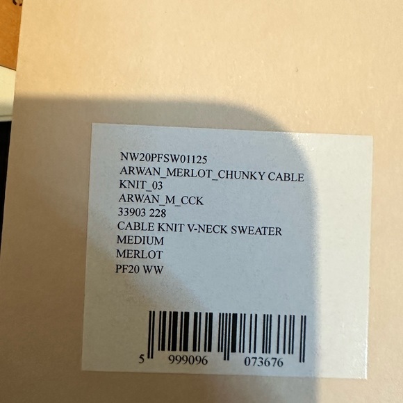 NWT! NANUSHKA ARWAN CHUNKY CABLE KNIT - Picture 7 of 7